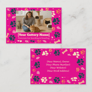 Individuell anpassbare Cattery Business Card mit F Visitenkarte