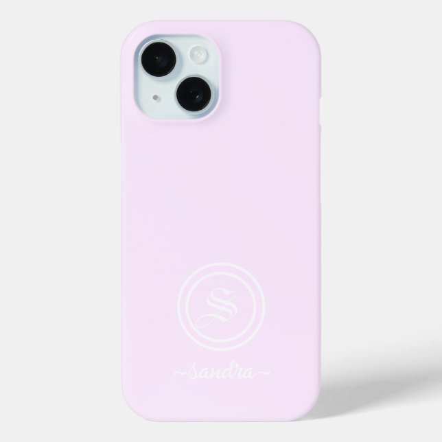 Individuell anpassbare elegante Lavendel Monogram  Case-Mate iPhone Hülle (Rückseite)