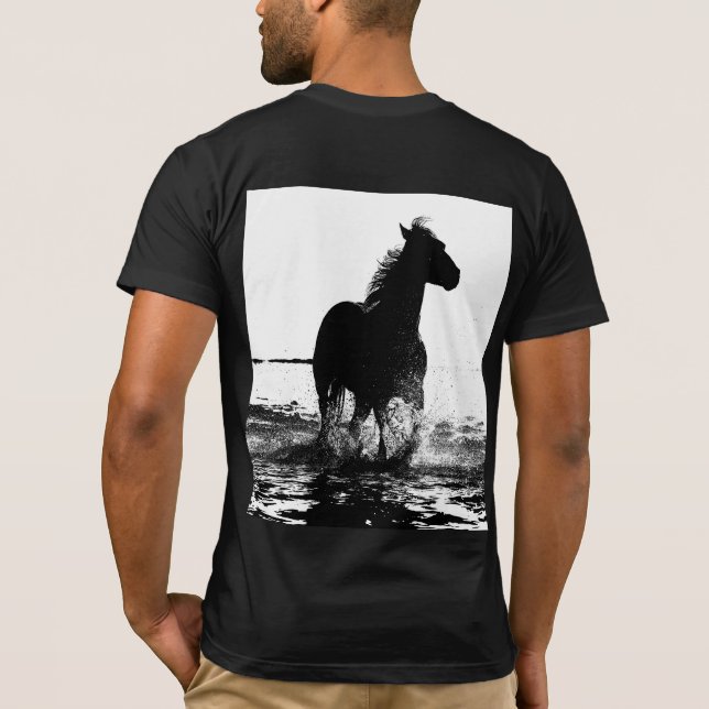 Individuell anpassbare Elegante Modernes Reiten Po T-Shirt (Rückseite)