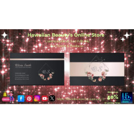 Individuell anpassbare elegante Peach Floral Busin Visitenkarte