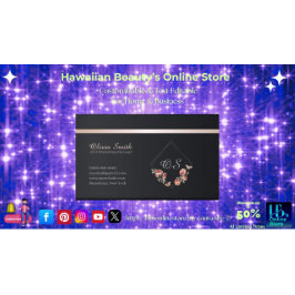 Individuell anpassbare elegante Peach Floral Busin Visitenkarte