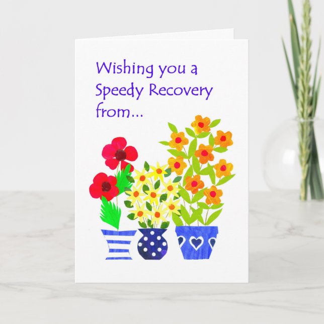 Individuell anpassbare Get Well Card - Blume Power Karte (Vorderseite)