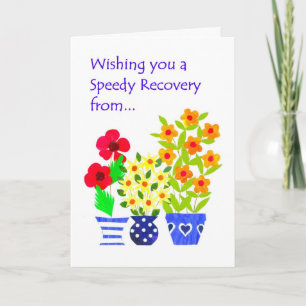 Individuell anpassbare Get Well Card - Blume Power Karte