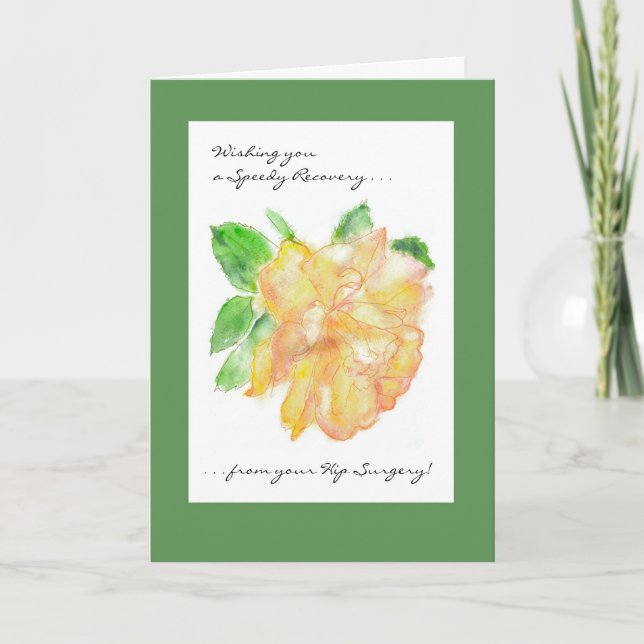 Individuell anpassbare Get Well Card - Goldene Ros Karte (Vorderseite)