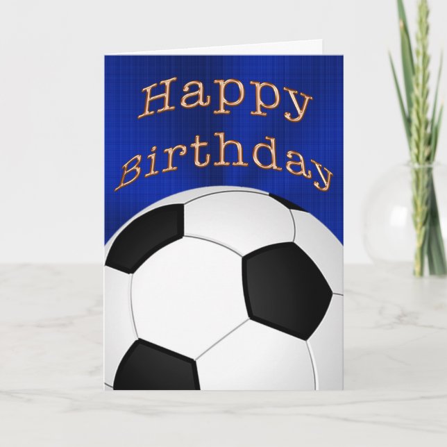 Individuell anpassbare Happy Birthday Soccer Cards Karte (Vorderseite)
