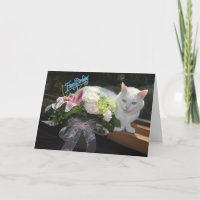 Individuell anpassbare Hübsche Katze/Blume Geburts