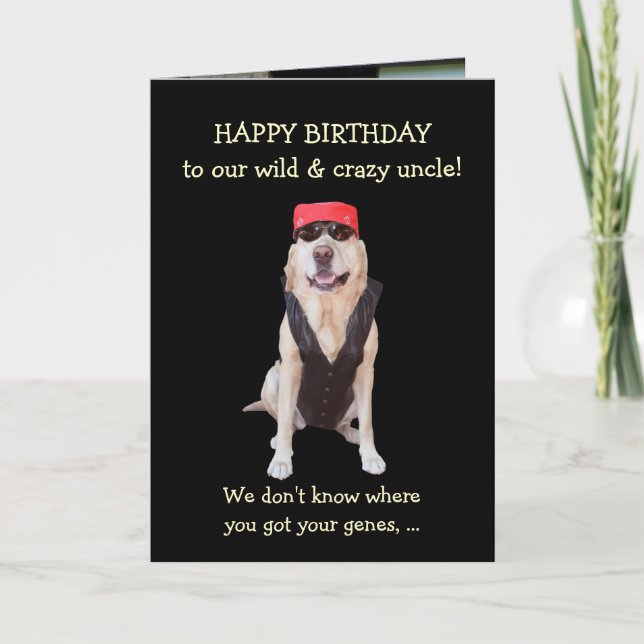Individuell anpassbare Hunde Rebel Male Geburtstag Karte (Vorderseite)