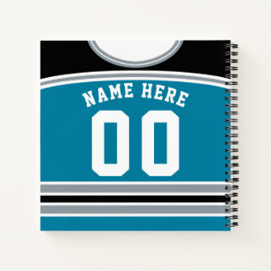 Individuell anpassbare Ice Hockey Jersey-Vorlage f Notizbuch