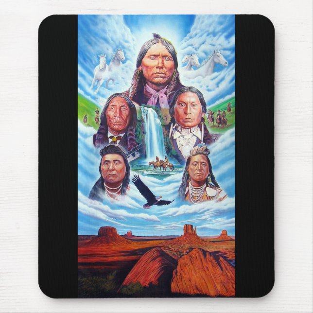 Individuell anpassbare indische Chiefs-Indianer Mousepad (Vorne)