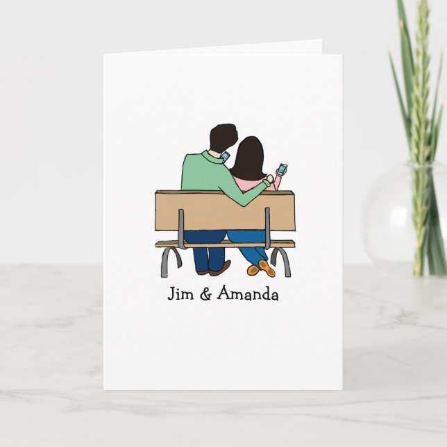 Individuell anpassbare Karte - Smartphone-Paar (Vorderseite)