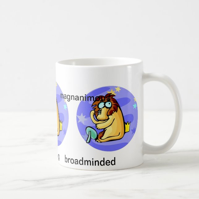 Individuell anpassbare Leo Lion-Cartoon-Eigenschaf Tasse (Rechts)