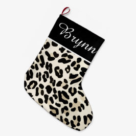 Individuell anpassbare Leopard Print Holiday Dekor Großer Weihnachtsstrumpf