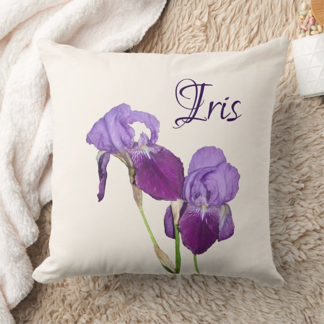 Individuell anpassbare lila Tulpen Name Iris persö Kissen (Decke)
