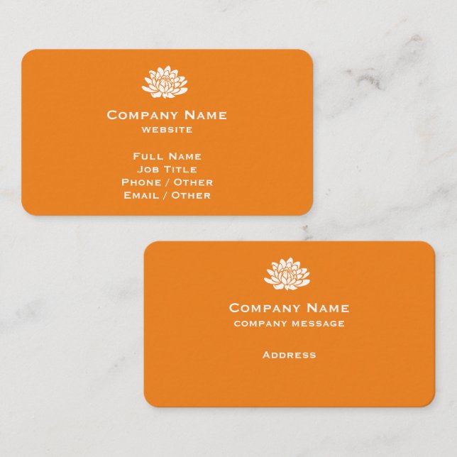 Individuell anpassbare Mandarine Business Card Visitenkarte (Vorne/Hinten)