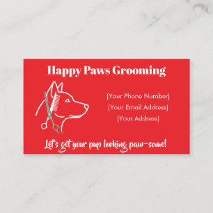 Individuell anpassbare Minimalistische Dog Groomin Visitenkarte