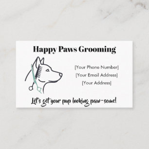 Individuell anpassbare Minimalistische Dog Groomin Visitenkarte