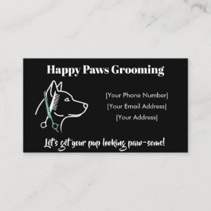 Individuell anpassbare Minimalistische Dog Groomin Visitenkarte
