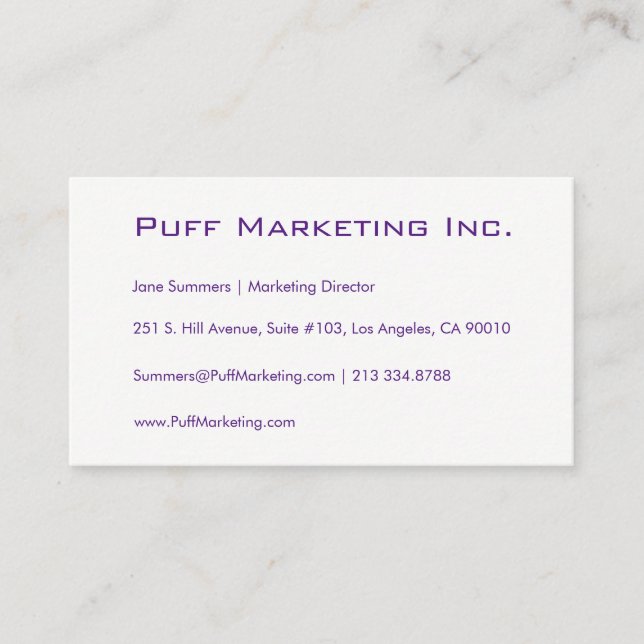 Individuell anpassbare Minimalistische Visitenkart Visitenkarte (Vorderseite)