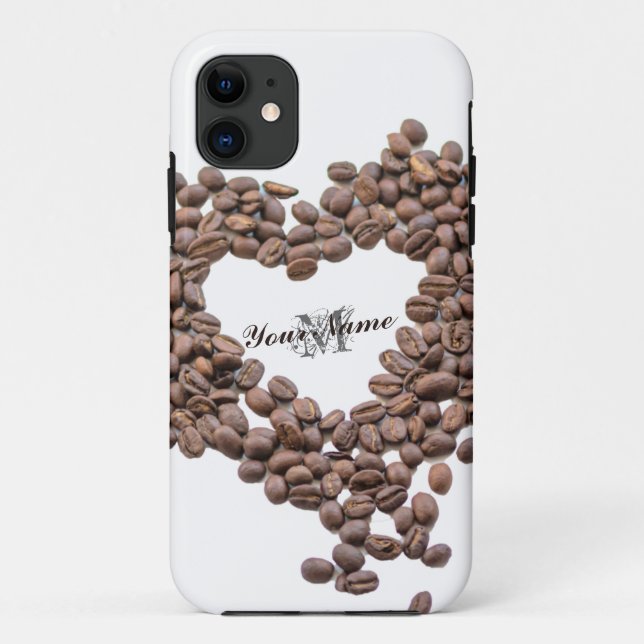Individuell anpassbare Monogram Coffeeholic Handy  Case-Mate iPhone Hülle (Rückseite)
