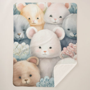 Individuell anpassbare Niedliche Pasteltiere für B Sherpadecke