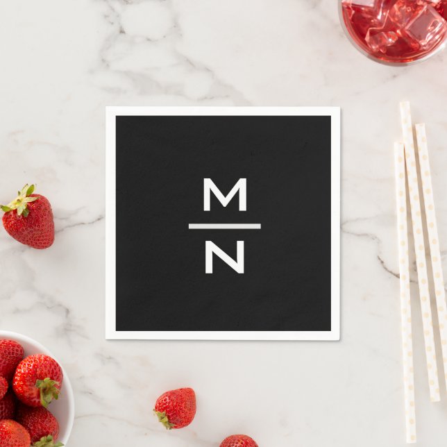 Individuell anpassbare persönliche Monogramm Serviette (Beispiel)