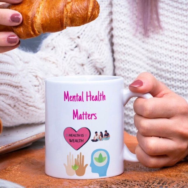 Individuell anpassbare psychische Gesundheitsfrage Kaffeetasse (Von Creator hochgeladen)