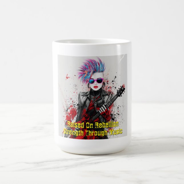 Individuell anpassbare Punk Girl Gitarrist Art Ins Kaffeetasse (Mittel)