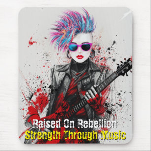 Individuell anpassbare Punk Girl Gitarrist Art Ins Mousepad