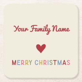 Individuell anpassbare Weihnachts-Mod Typografie H Rechteckiger Pappuntersetzer