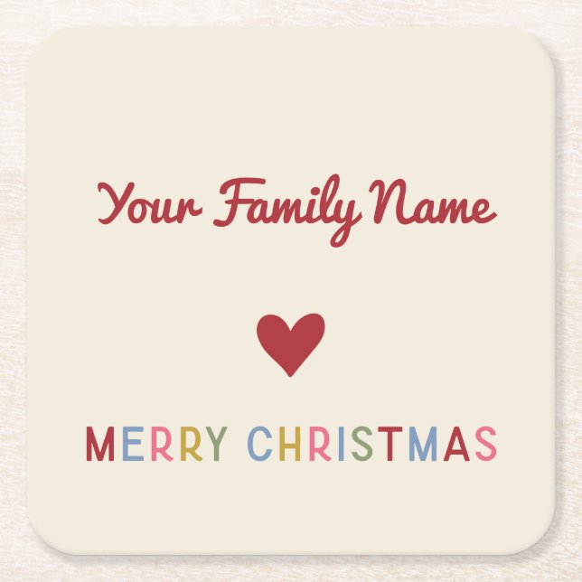 Individuell anpassbare Weihnachts-Mod Typografie H Rechteckiger Pappuntersetzer (Vorderseite)