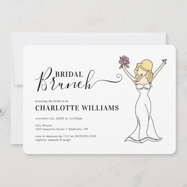 Individuell anpassbarer Avatar Bridal Brunch | Lan Einladung (Vorderseite)