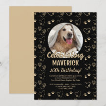 Individuell anpassbarer Black Gold Hund Geburtstag