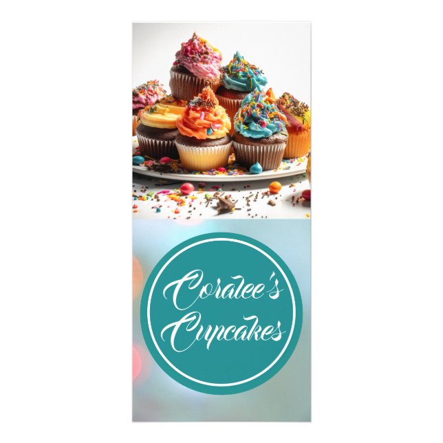 Individuell anpassbarer Classic Rack Card Cupcake  Werbekarte (Vorne)