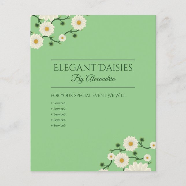 Individuell anpassbarer floral daisy Event Planner Flyer (Vorne)