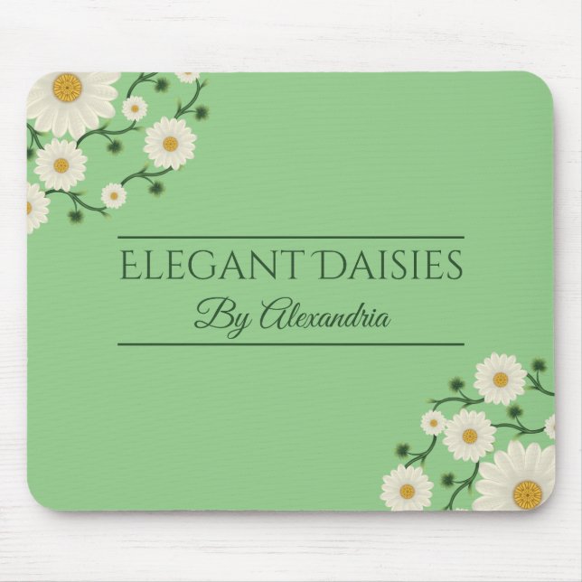 Individuell anpassbarer floral daisy Event Planner Mousepad (Vorne)