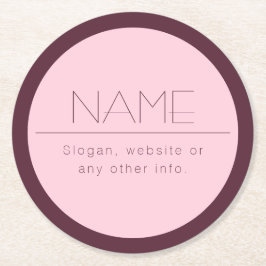 Individuell anpassbarer moderner Text mit Grenzen Runder Pappuntersetzer