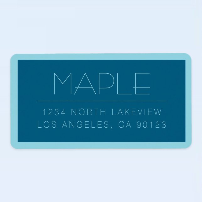 Individuell anpassbarer moderner Text | Ozean und  Adressaufkleber (Von Creator hochgeladen)