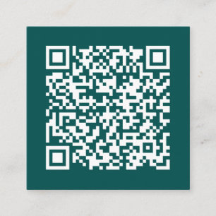 Individuell anpassbarer QR-Code Minimal Aquamarin Quadratische Visitenkarte