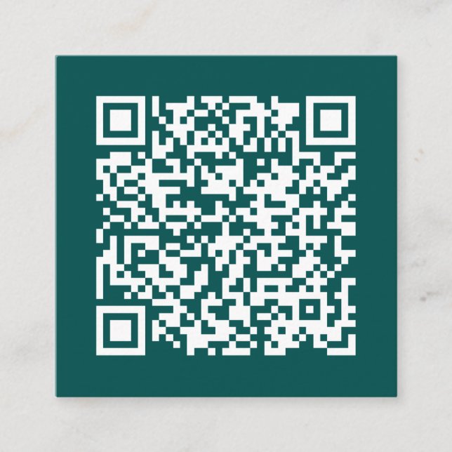 Individuell anpassbarer QR-Code Minimal Aquamarin Quadratische Visitenkarte (Vorderseite)