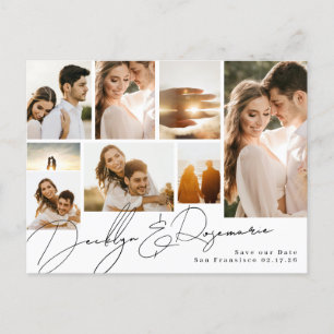 Individuell anpassbares Multi-Foto Save the Date s Ankündigungspostkarte