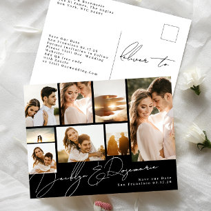 Individuell anpassbares Multi-Foto Save the Date s Ankündigungspostkarte