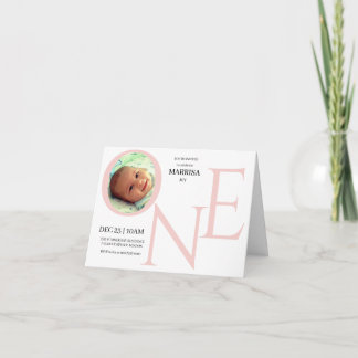 Individuell anpassbares ONE Erstes Geburtstagsfoto Einladung