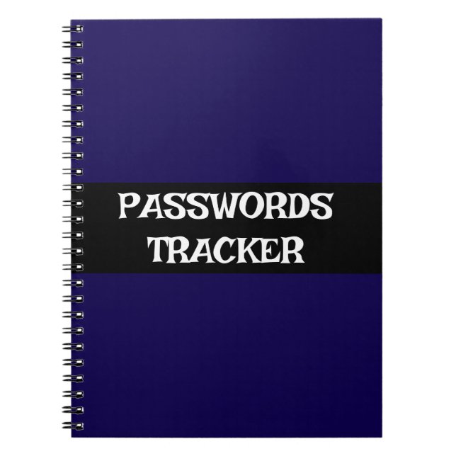 Individuell anpassbares PASSWORDS TRACKER Notebook Notizblock (Vorderseite)