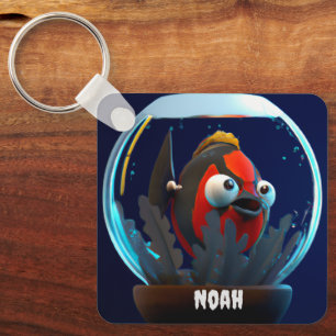 INDIVIDUELL BENANNTER FISCH ALS GESCHENK FÜR OZEAN SCHLÜSSELANHÄNGER