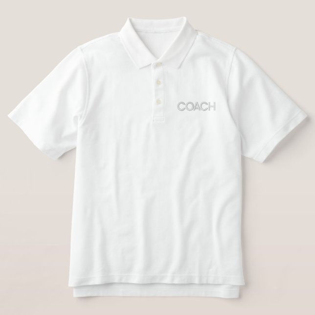 Individuell bestickter Coach Text Polo (Design Front)