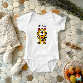 Individuell Cooles Baby Tiger mit Name und Telefon Strampler