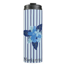 Individuell elegante Blumenstreifen monochromatisc Thermosbecher