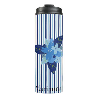 Individuell elegante Blumenstreifen monochromatisc Thermosbecher