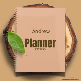 Individuell eleganter rosa brauner Text modern nie Planer