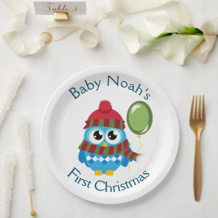 Individuell gestaltbare Baby's First Christmas Pap Pappteller